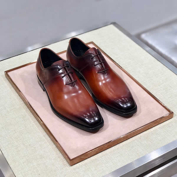 Leather Handmade Luxury Office Wedding Party Dress Original Design Berluti Brown Casual Shoes Men